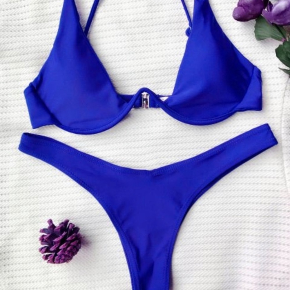 Blue Plunge Bikini